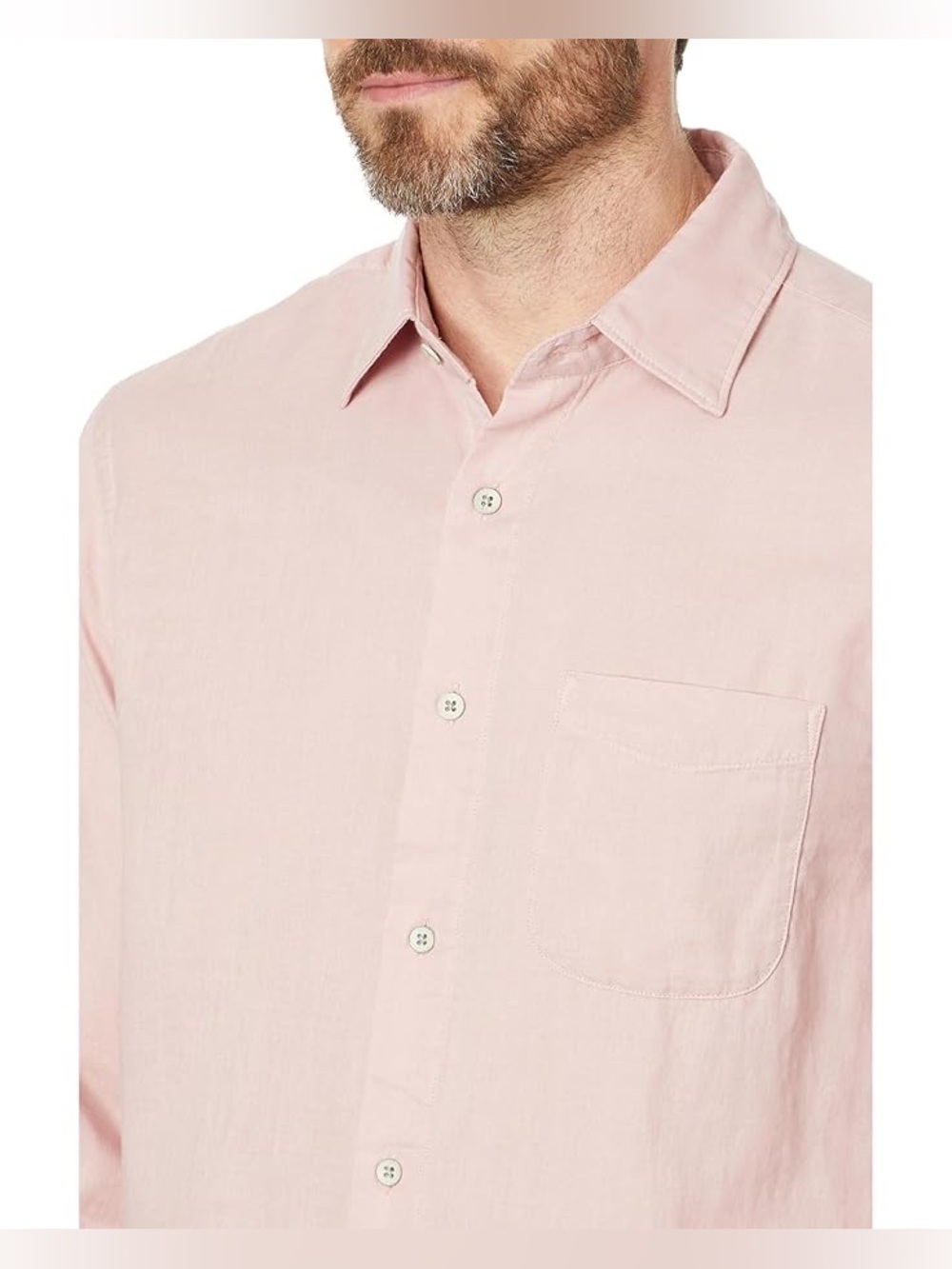 Faherty Sunwashed Chambray Shirt:  Pink Sz L